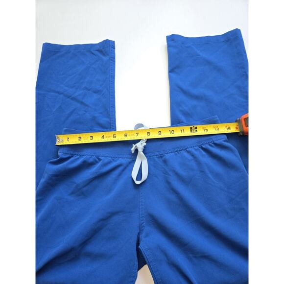 Figs Pants Womens XS Blue Stretch Mid Rise Drawstring Scrub Pockets EUC - Picture 4 of 12